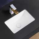 Undermount Bathroom Sink 17x11 Inch Small Bathroom Sink White Porcelain Ceramic Bathroom Under Counter Lavatory Vanity Sink Basin Rectangular Undermount Sinks with Overflow, 16.7"x10.7"x7.5"
