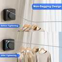 Retractable Clothesline Indoor & Outdoor, 16.2 Ft Non-Sagging Stainless Steel Laundry Washing Line with Wall Mounted Heavy Duty Design, Space-Saving Clothing Drying Rack (1, Black)