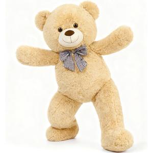 MorisMos Giant Teddy Bear 4 Feet, Cute Big Teddy Bear Plush 47inch Stuffed Animal, Classic Girlfriend Boyfriend Gift Birthday Baby Shower Decorations, Brown