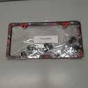 Set of 2 Blood Splattered Black License Plate Frame - Metal Black Car Frames with 4 Holes and Screws - Standart Cars USA Frame for Front or Rear - Black Plate Frame 6x12.25 inches