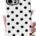 2 x NITITOP Compatible with iPhone 12 Pro Max Case Cute Polka Dots Pattern for Women Girls Men Boy Hybrid 2 Layers Matte Back Shockproof Protective Cover - White