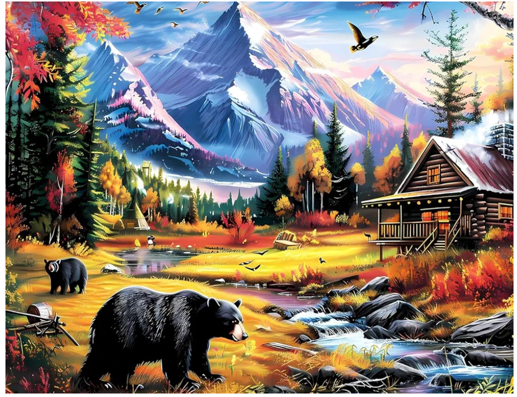 GXGLLPZBY DIY Landscape Diamond Art Kits, 5D Mountain Nature Theme Diamond Painting for Beginners Adults, Paint by Diamonds Dot Gem Art Kits, Home Wall Decor 11.8x15.8in