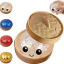 Dumpling Squishies,Giant Glitter Dumpling Box, Colorful Dumplings Stress Balls Fidget Sensory Toy, Soft Squeeze Decompression Dough Gift ,Easter Basket Stuffers (White)