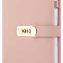 Aesthetic Diary with Lock  Beautiful Leather Journal with Easy to Change Code Lock & Refillable Pages  Quality Planner for Women with Bookmark & Pen Holder to Securely Protect Thoughts & Memories (Pink)