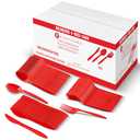 PLASTICPRO 1000 piece Cutlery Combo set of Red Plastic Forks, Spoons, and Knives Disposable Colored Cutlery Bulk Pack Variety Pack for Party Home Office