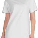 Womens Plain Shift Dress Short Sleeve Regular Fit Cotton Jersey Tshirt Dress, Size S
