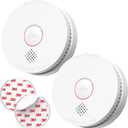 SITERLINK Smoke Detectors, Replaceable Battery Included Smoke Alarms with 10 Hours Silence Button, Photoelectric Sensor Smoke Detector, Fire Detectors for Home,ETL-9th Listed, GS509A 2-Pack