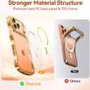 for iPhone 17 Pro Max Case: [Cute Wave Frame][Fit for MagSafe] Military Drop Shockproof Protection, Camera Protective Glossy Slim Magnetic Wavy Phone Cover for Women Girls 6.9'', Clear/Desert