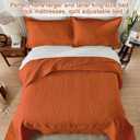 Qucover Alaska King Bedspread, Extra Wide Oversized King Bedspread 132x 120, 3 Piece Soft Microfiber Lightweight Oversized King Quilts Set, Vintage Persian Pattern, Burnt Orange