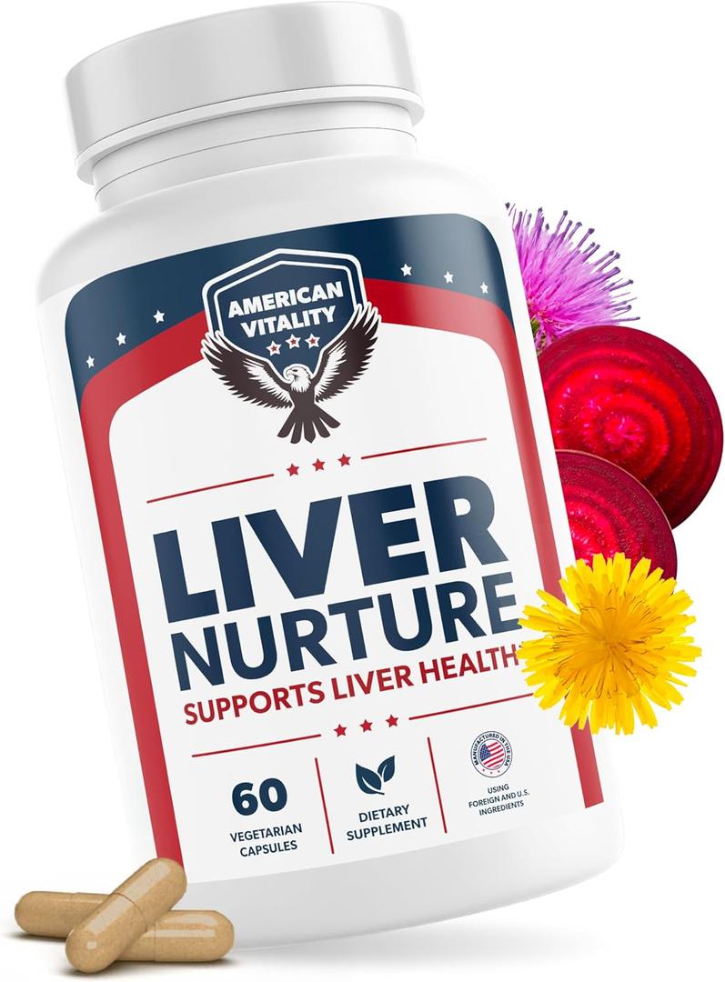 Liver Nurture - Liver Supplement Formula with Milk Thistle, Artichoke, Dandelion, Beet Root, Turmeric & More - Liver Support Supplements - 60 Capsules, Exp 01/2028