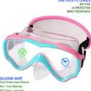 Swim Goggles Kids 6-14, Diving Mask No Tangle StrapWater Goggles Nose Cover for JR / Youth,2PK - Pink