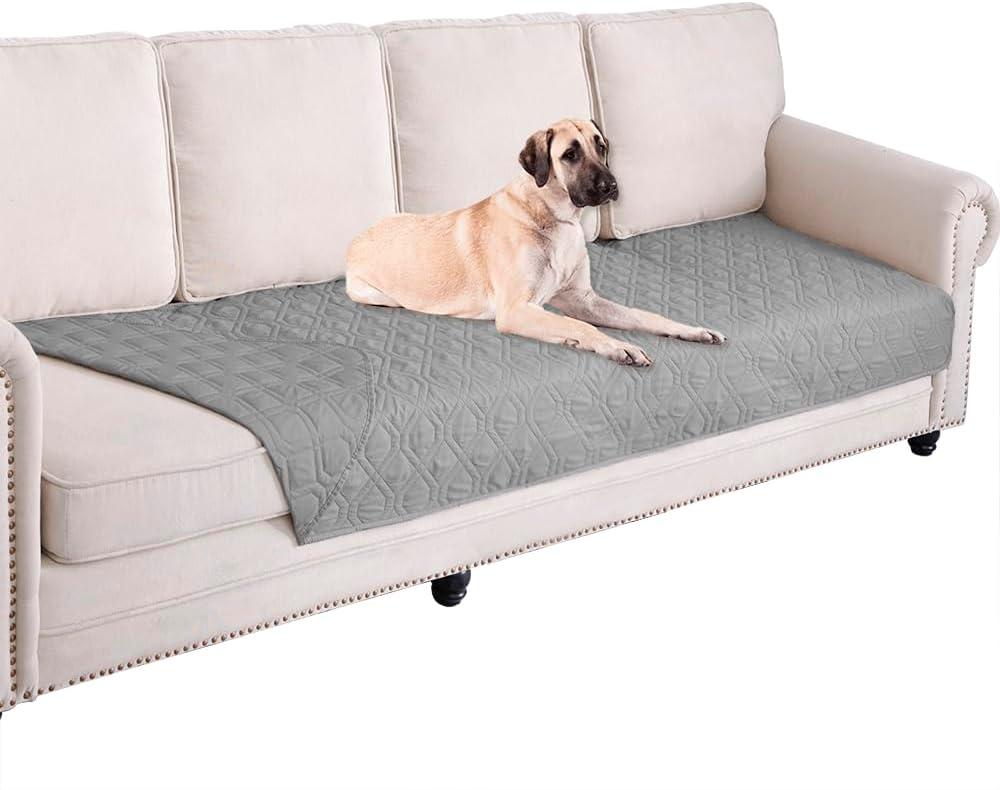 Ameritex Waterproof Blanket Reversible Dog Bed Cover Pet Blanket for Furniture Bed Couch Sofa, 30x90 Inch (Pack of 1), Light-grey