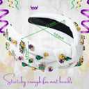 Mardi Gras Headband for Women Carnival Costumes Headbands Fat Tuesday New Orleans Masquerade Party Accessories (White)