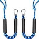 2 PK Bungee Dock Lines for Boats 2FT with 316 Stainless Clip Boat Accessories Marine Grade Boat Rope Boating Accessories Boat Dock Lines Jet Ski or PWC Mooring Boat Lines & Dock Ties (Blue, 2 FT)