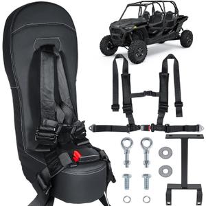 Bump Seat For Polaris RZR 1000 and 900 2014-2023 All Models 2/4-Seater Front or Rear Center Seat Middle Seat Hump Seat Little Seat with 4-Point Harness All Mounting Hardware Included Black