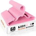 HOUSE DAY Premium Baby Hangers 60 Pack, 11 Inch Kids Plastic Hanger Pink, Slim Childrens Hangers for Infant, Toddler, and Child Clothes, Durable Baby Clothes Hanger for Closet