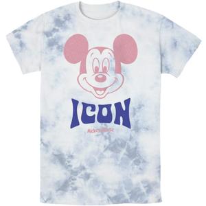 Disney Characters Mickey Icon Young Men's Short Sleeve Tee Shirt (X-Large, White/Blue)