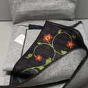 DUKINO 5x7 Area Rug, Floral Design, Lightweight Non Slip Washable, Indoor Low Pile & Non-Shedding Boho Rug for Bedroom, Living Room, Dining Room, Black