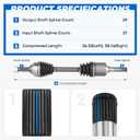 TadaMark 2PCs Front CV Axle Shaft Assembly Fit for Nissan Rogue 2.5L 2008-2013 L4 AWD, Fit for Rogue Select 2.5L 2014-2015 L4 AWD, for All-Wheel Drive Only(Not fit FWD, 2WD), Left and Right Side