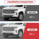 Linskip Front Bumper Lip Vent Trim Compatible with 2021-2024 Chevy Suburban & Tahoe, Carbon Fiber Black Front Lower Grille Molding for Suburban Exterior Accessories