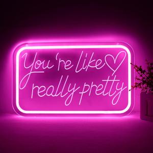 qbanziou You're Like Really Pretty Neon Signs for Wall DecorLED Neon Lights Suitable for Bedroom Wedding Party Christmas Gifts for Teenage GirlsRoom Decor Aesthetic for Teen Girl