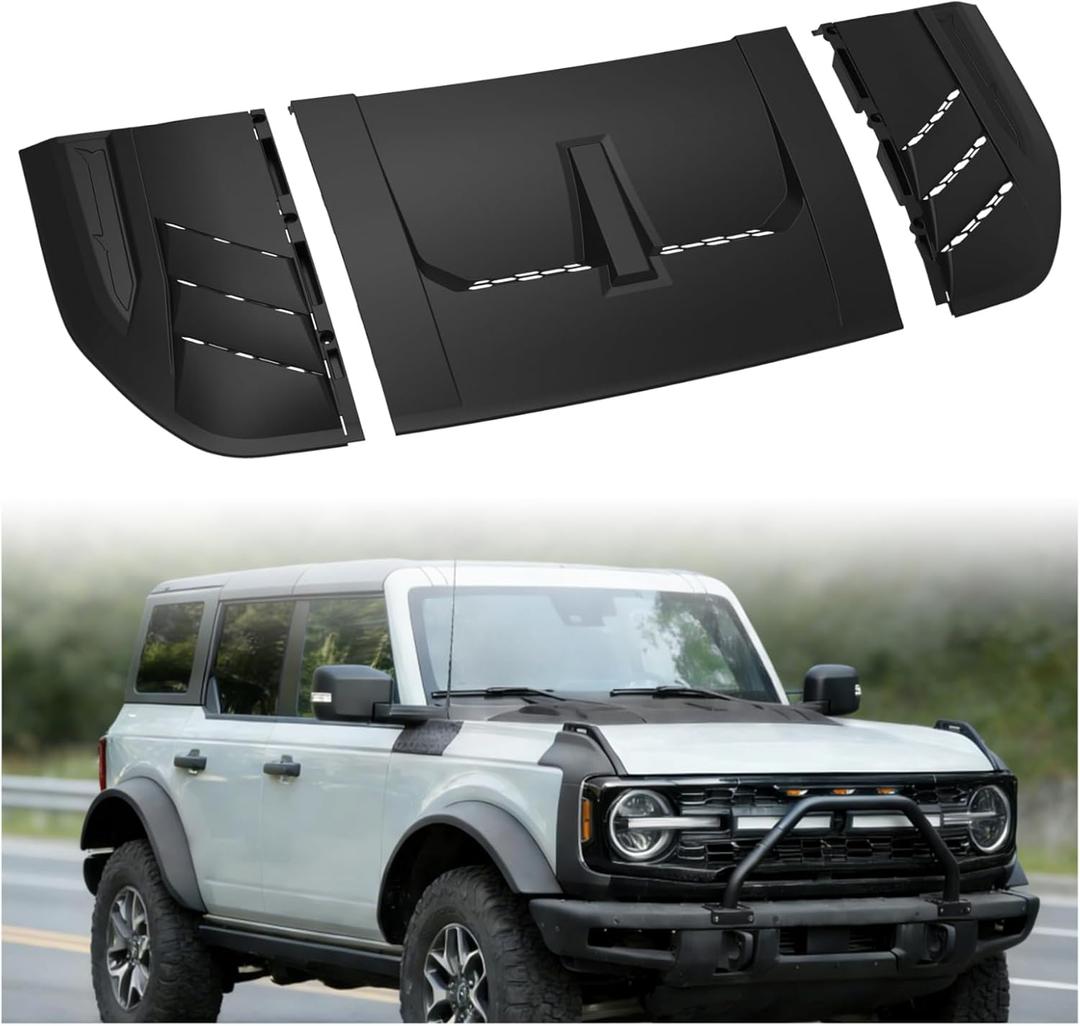 Hood Scoop for Ford bronco 2021-2025, Black Hood Trim Air Intake Protector Decorative Cover for Ford Bronco 2021-2025 2/4 Door Accessories (Not for Raptor/Bronco Sport Models)
