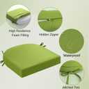 idee-home Outdoor Chair Cushions Set of 4, Thick 17" x 17" Outdoor Seat Cushions Patio Furniture Waterproof with Ties, Dining Pads