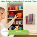 2 x Acrylic Straw Holder for Cabinet Door  9.8" Adjustable 2-Part Straw Organizer & Dispenser, Clear Adhesive Mount Kitchen Organizer for Countertops, Cupboards, and Coffee Bar Storage