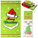 Preboun 3 Pack Merry Christmas Bathroom Towels Set Green Hand Towels for Christmas Bath Dish Decor Winter Holiday Wash Cloth for Bathroom Kitchen Hotel Beach Gym Spa
