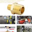 KOOTANS 1/2 NPT Male x 1/4 NPT Male Solid Brass Nipples, Heavy Brass Pipe Adapter Fittings Hex Reducing Nipples Connectors 4Pieces