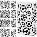 Blulu 30 Pack Paper Soccer Party Favor Bag Candy Goodie Treat Bags Soccer Print Gift for Football Themed Party Favors