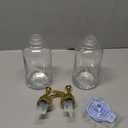 Molimoli Syrup Dispenser for Coffee Bars, Glass Syrup Bottle w. Pump, 16.9 oz 500 ml, Set of 2, Gold Upgraded Dispenser