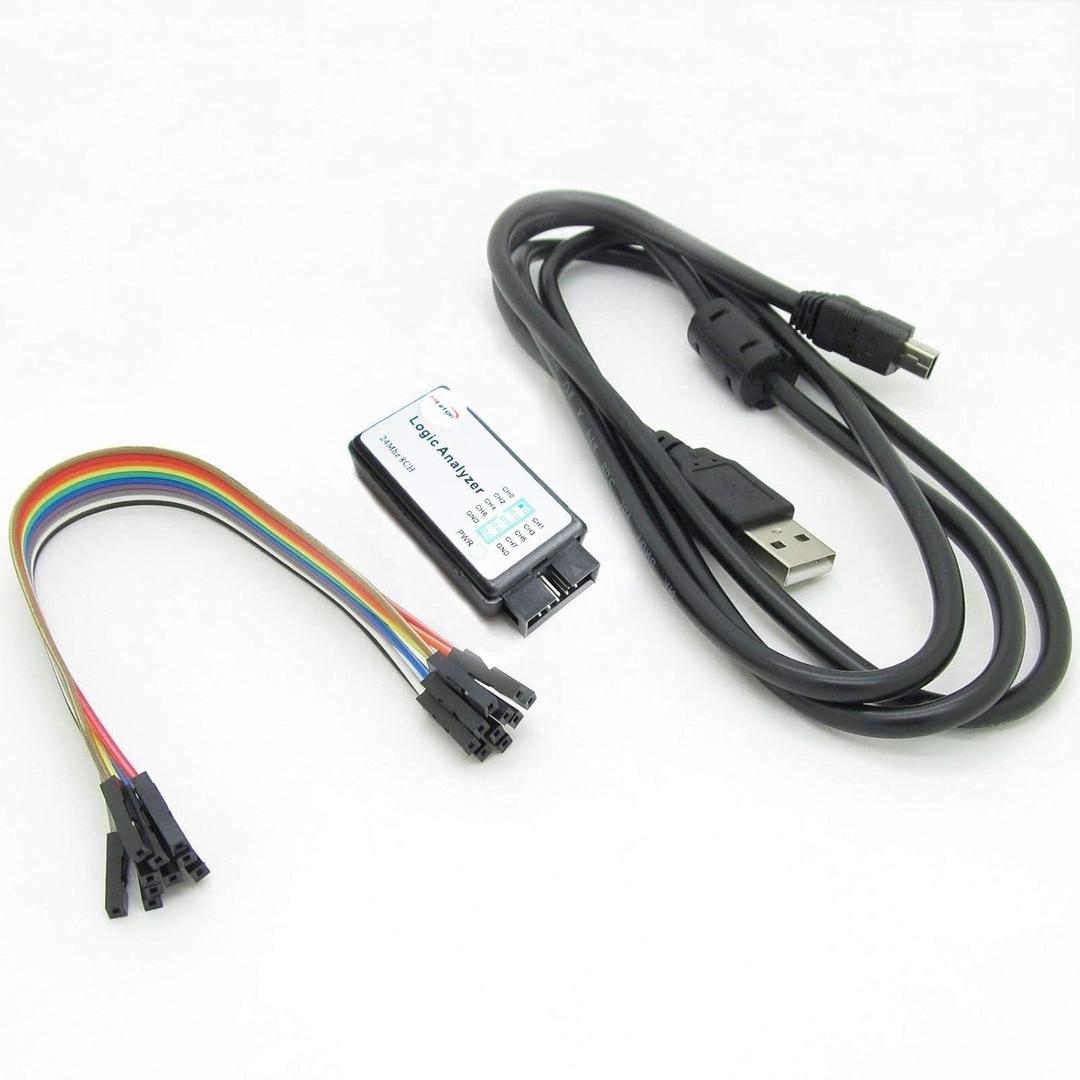 HiLetgo USB Logic Analyzer Device with EMI Ferrite Ring USB Cable 24MHz 8CH 24MHz 8 Channel UART IIC SPI Debug (Small)