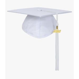 FtyFty Unisex Adult Matte Graduation Cap with Tassel Year Charm White 2 Pack