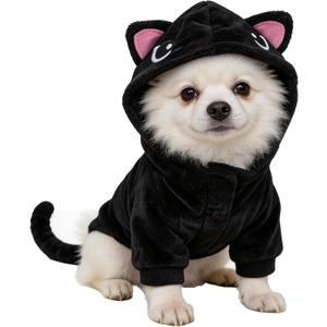 Pet Costume for Small Dogs Cats,Halloween Hoodies Winter Puppy Coat Outfits Funny Pajamas Clothes for Christmas Party,Cat L (L(Bust: 17.72 inch))