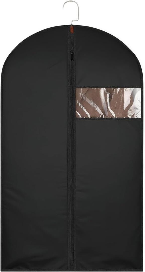 39-Inch Garment Bags Covers,Hanging Clothes Bag, Suit Cover Bags with Clear Window for Hanging Closet Clothes Storage and Travel (Black-39Inch)