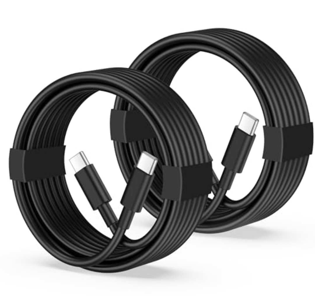 2 x USB C to USB C Cable, 2-Pack 6FT 60W Fast Charging Cable Type C Charger Cord for iPhone 17/17 Pro/17 Pro Max/Air/16/15 Pro Max/Plus, iPad, MacBook, Galaxy S25/S24/S23, Pixel 10/9/8/7, Tablet, Android