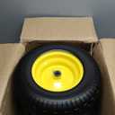 16x6.50-8 Tire and Wheel Assembly (2 Pack),Flat Free Lawn Mower Tires with Rim, Solid Rubber Riding Lawn Mower Tires and Wheels,3/4" Bearings (Extra 5/8" Bearings),3" Centered Hub(Yellow)