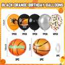 Basketball Balloons, Orange Black for Sports Birthday Party Decor, 35 Count