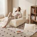 Bean Bag Chair with Lumbar Pillow, Gaint Bean Bag Chairs for Adults, Oversized Corduroy Beanbag Chair with Memory Foam Filled, Lazy Floor Sofa for Reading Gaming Living Room Bedroom (Beige)