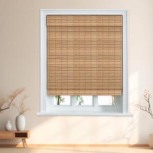 Custom Bamboo Shades – Cordless Roman Shades for Windows & Doors, Over 100 Color & Material Options, Bamboo Blinds, Light Filtering & Privacy Control, Indoor & Outdoor Use 24"L x 16"W