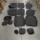 Dodge Ram Leather Seat Covers, 2009-2018 Crew Cab 1500 Longhorn Laramie Sport Rebel, 2011-2026 Ram 2500 3500 Custom Fit Truck Seat Cover Full Set, Black (40/60 Split Curved Bench)