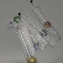 IMIKEYA 6pcs Cocktail Swizzle Stick Glass Cocktail Spoon Long Handle Mixing Scoop Coffee Beverage Drink Stirring Rod Bar for Drinks Milk Tea Cocktai Color Random)