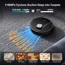 Robot Vacuum and Mop, 11500 Pa Suction, 3-in-1 Robotic Vacuum with Smart LiDAR Navigation, 90 Day Self-Emptying,160 Min Runtime,App/Alexa/Voice Control, Ideal for Pet Hair, Carpet & Hard Floor