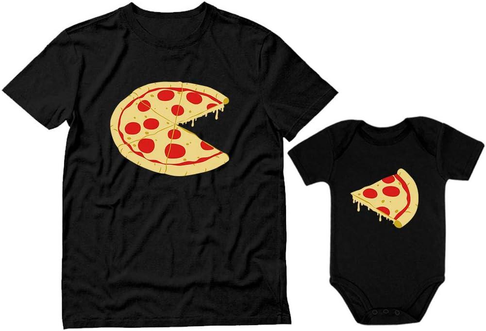 Tstars Matching Father Baby Pizza Shirts - Funny Gift for New Dads and Son - Apparel for Father's Day or Photos (Dad X-Large / Baby Newborn (0-3M))