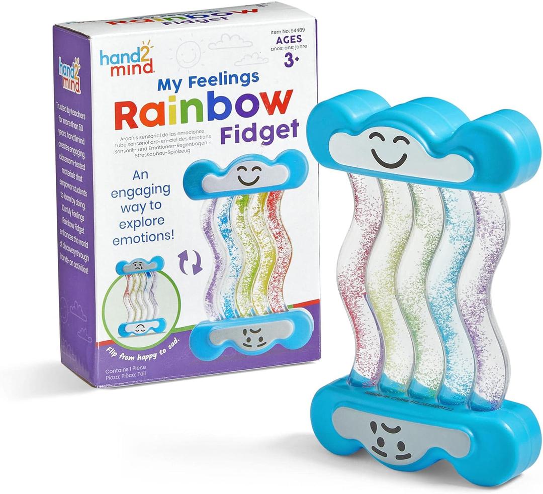hand2mind My Feelings Rainbow Fidget, Toddler Sensory Toys, Quiet Fidgets, Calm Down Corner Supplies, Social Emotional Learning, Calming Toys, Preschool Classroom Must Haves, Mindfulness for Kids