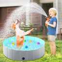 Foldable Dog Pool, Kiddie Pool Hard Plastic Pool for Kids, Portable Dog Pool PVC Pet Swimming Pool, Collapsible Pool Dog Bathing Tub, Dog Swimming Pool Suitable for Indoor and Outdoor (32 x8 Inch)