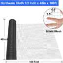 Land Guard 48 inch100 ft Black Vinyl Coated Hardware Cloth, 19 Gauge 1/2 inch Black PVC Hardware Cloth, Black Welded Wire Fence Supports Poultry Netting Cage Fence