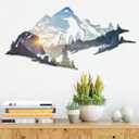 Blulu Mountain Wall Art Decor Metal Mountain Art 15.75 Inch Small Nature Forest Wall Decor Rustic Summit Accent Decoration for Bedroom Garden Home Living Room Outdoor Office