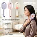 Electric Spray Air Cushion Massage Comb, 5-in-1 Air Cushion Brush Mist Hair Brush Detangling Comb with Self-Cleaning Anti-Static Hair Brush Reduce Frizz, Smooth & Everyday Scalp Massage Care (Beige)
